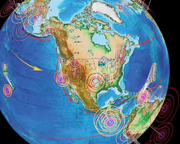 Spead of Earthquakes in North America - March 6 2020